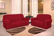 Kit Capa P/ Sofá - Bem Estar - 2 e 3 Lugares - Vermelho - Malha - Adomes
