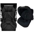 Kit Capa para Carrinho / Colchonete + Capa para Bebê Conforto + Capota + Protetor de Cinto Preto Liso