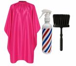 Kit Capa Para Cortar Cabelo Com Borrifador Pole e Espanador