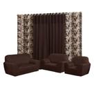 Kit Capa para sofá 3, 2 E 1 lugares Coladinha + cortina modelo Florata 3.00x2.50mts