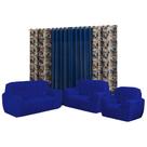 Kit Capa para sofá 3, 2 E 1 lugares Elasticada + cortina modelo Florata 2,00X1,70m Kit Capa para sofá 3, 2 E 1 lugares Elasticada + cortina modelo Florata 2,00X1,70m