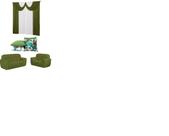 Kit Capa Para Sofa 3e2 Lugares+4capas Almofada+cortina Paris