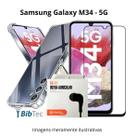 Kit Capa + Película 3D de Vidro + Fone com Fio Para Samsung Galaxy M34