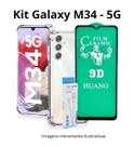 Kit Capa + Película 9D de Cerâmica + Cabo Carregador Turbo Tipo C para Samsung Galaxy M34 5G