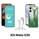 Kit Capa + Película Cerâmica + Cabo USB Tipo C para Motorola Moto G35 Kit Capa + Película Cerâmica + Cabo USB Tipo C para Motorola Moto G35
