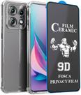 Kit Capa + Película Fosca Privacidade + Fone de Ouvido para Moto Edge 50