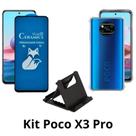 Kit Capa + Película Fosca Privacidade + Suporte de Mesa para Xiaomi Poco X3 Pro