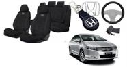 Kit Capa Personalizada City 09-16 + Volante + Chaveiro Kit Capa Personalizada City 09-16 + Volante + Chaveiro