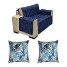 Kit Capa Protetora de Sofá com Braços Jacquard e 2 Capas de Almofada Kit Capa Protetora de Sofá com Braços Jacquard e 2 Capas de Almofada