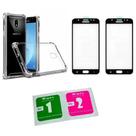 Kit Capa Reforçada Galaxy J7 Pro + 2 Pel. de Vidro 3D Preta
