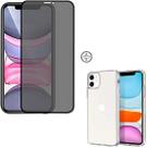 Kit Capa Reforçada + Película de Vidro Privacidade 3D Compatível com Iphone 11
