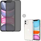 Kit Capa Reforçada + Película de Vidro Privacidade 3D Compatível com Iphone 11