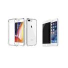 Kit Capa Reforçada + Película de Vidro Privacidade Branca 3D Compatível com Iphone 7/8 Plus