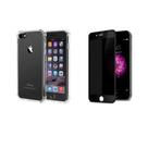 Kit Capa Reforçada + Película de Vidro Privacidade Preta 3D Compatível com Iphone 7 8