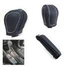 Kit Capa Revestida em Couro Manopla Câmbio Manual e Alavanca Freio de Mão Renault Fluence