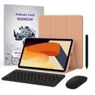 Kit Capa Salmão Slim para Xiaomi Redmi Pad SE 11": Película de vidro + Caneta Precision + Teclado + Mouse