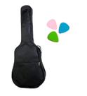 KIT Capa Simples Para Violão Clássico nylon 600 Com Abertura Lateral + 3 palhetas
