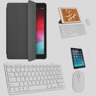 Kit Capa Smart Case Preto / Teclado e Mouse branco e Película compatível iPad 2021 9a Geração 10.2