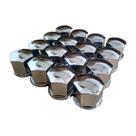 Kit Capa Tampa Parafuso Da Roda Cromada 19mm Universal 16 Pc