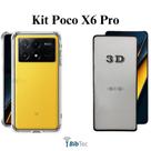 Kit Capa Transparente + Película 3D de Vidro para Xiaomi Poco X6 Pro