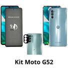 Kit Capa Transparente + Película 3D Privacidade + Película de Câmera para Motorola Moto G52 Kit Capa Transparente + Película 3D Privacidade + Película de Câmera para Motorola Moto G52