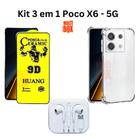 Kit Capa Transparente + Película Cerâmica Fosca + Fone de Ouvido para Xiaomi Poco X6 5G Kit Capa Transparente + Película Cerâmica Fosca + Fone de Ouvido para Xiaomi Poco X6 5G