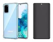 Kit Capa Transparente + Película Cerâmica Fosca Privacidade para Samsung Galaxy S20 Plus