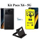 Kit Capa Transparente + Película Cerâmica Fosca + Suporte de Mesa para Xiaomi Poco X6 5G