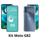 Kit Capa Transparente + Película Cerâmica para Motorola Moto G82