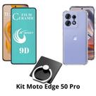 Kit Capa Transparente + Película de Cerâmica + Anel Suporte para Moto Edge 50 Kit Capa Transparente + Película de Cerâmica + Anel Suporte para Moto Edge 50