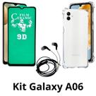 Kit Capa Transparente + Película de Cerâmica + Fone de Ouvido para Samsung Galaxy A06 Kit Capa Transparente + Película de Cerâmica + Fone de Ouvido para Samsung Galaxy A06