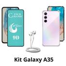 Kit Capa Transparente + Película de Cerâmica + Fone de Ouvido para Samsung Galaxy A35 Kit Capa Transparente + Película de Cerâmica + Fone de Ouvido para Samsung Galaxy A35