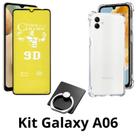 Kit Capa Transparente + Película de Cerâmica Fosca + Anel Suporte para Samsung Galaxy A06