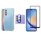 Kit Capa Transparente + Película de Vidro 3D + Película de Câmera Traseira para Samsung Galaxy A05