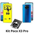 Kit Capa Transparente + Película Fosca + Anel Suporte para Xiaomi Poco X3 Pro