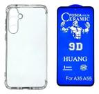 Kit Capa Transparente + Película Fosca Privacidade para Samsung Galaxy M55