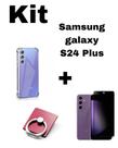 Kit Capa Transparente + Película Fosca Privacidade + Suporte Anel Samsung Galaxy S24 Plus
