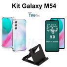 Kit Capa Transparente + Película Fosca Privacidade + Suporte de Mesa para Samsung Galaxy M54 Kit Capa Transparente + Película Fosca Privacidade + Suporte de Mesa para Samsung Galaxy M54