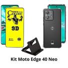 Kit Capa Transparente + Película Fosca + Suporte de Mesa para Moto Edge 40 Neo Kit Capa Transparente + Película Fosca + Suporte de Mesa para Moto Edge 40 Neo