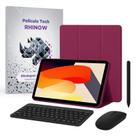 Kit Capa Vinho Slim para Xiaomi Redmi Pad SE 11": Película de vidro + Caneta Precision + Teclado + Mouse