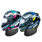 Kit Capacete Moto Ebf Spark Dragon Tiffany E Dragon Azul Mais Viseira Fumê Kit Capacete Moto Ebf Spark Dragon Tiffany E Dragon Azul Mais Viseira Fumê
