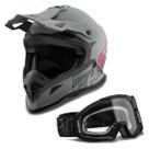 Kit Capacete Pro Tork Fast 788 Grey Fosco + Óculos Pro Tork Blast