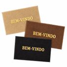 Kit capachos bem-vindo 38 cm x 58 cm poliester - preto e marrom