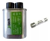 Kit Capacitor Microondas Alta Tensão 0,70uf 2100v + Fusivel