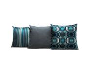 Kit Capas Almofadas 40x40 Tecido Veludo Estampado Paris Conjunto 3 Peças Nallu Decor