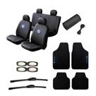 Kit Capas Banco Couro Carro Volkswagen Tapete Palheta gol quadrado polo golf voyage