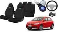 Kit Capas Banco Tecido Proteção Gol 2008-2012 + Capa Volante + Chaveiro VW - Top!