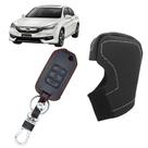 Kit Capas Couro Manopla Câmbio Automático + Chave Canivete Civic Accord Crv 2023