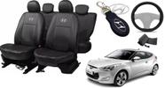 Kit Capas de Couro Hyundai Veloster 2011 + Capa de Volante + Chaveiro Hyundai