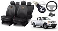 Kit Capas de Couro Nissan Frontier 2007 + Capa de Volante + Chaveiro Nissan